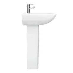 Venice Modern Short Projection Basin & Pedestal (550mm Wide - 1 Tap Hole) -Shower Essence v550bp d3