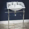 Silverdale Victorian 635mm Wide Basin With Chrome Stand 2 Silverdale Victorian 635mm Wide Basin With Chrome Stand -Shower Essence vcbaschr l