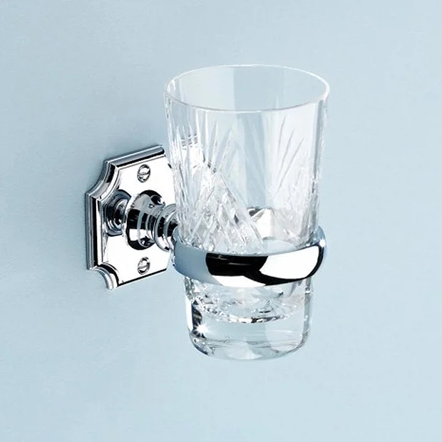Silverdale Luxury Victorian Tumbler Holder & Crystal Glass Tumbler - Chrome 3 Silverdale Luxury Victorian Tumbler Holder & Crystal Glass Tumbler - Chrome