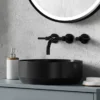 Venice Matt Black Round Counter Top Basin - 350mm Diameter