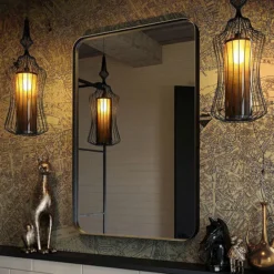 Venice Black Frame 500 X 750mm Rectangular Mirror -Shower Essence venbf5075 d4