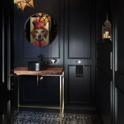 Venice Black Frame 600mm Round Mirror 8 Venice Black Frame 600mm Round Mirror -Shower Essence venbf75 d1