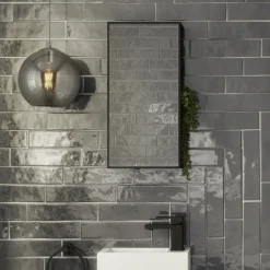 Venice Black 300 X 600mm Mirror With Open Shelves 9 Venice Black 300 X 600mm Mirror With Open Shelves -Shower Essence venmir3060 d3