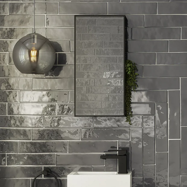 Venice Black 300 X 600mm Mirror With Open Shelves 6 Venice Black 300 X 600mm Mirror With Open Shelves - Image 4