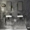 Venice Black 300 X 600mm Mirror With Open Shelves -Shower Essence venmir3060 d4 348295