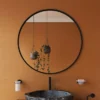 Venice Black 600mm Round Mirror -Shower Essence venr80blk d1