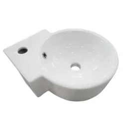 Othello Round Wall Hung Corner Basin 1TH - 310 X 440mm -Shower Essence ves035 d2