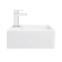 Cubetto 340 X 295mm Wall Hung Small Cloakroom Basin 1TH 13 Cubetto 340 X 295mm Wall Hung Small Cloakroom Basin 1TH -Shower Essence ves037 n d3