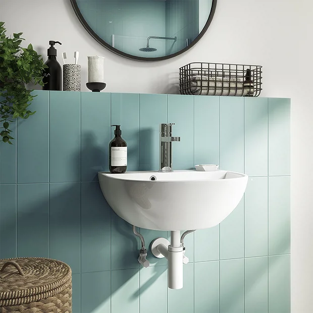 Harmonia Curved Wall Hung Basin 1TH - 440 X 365mm 4 Harmonia Curved Wall Hung Basin 1TH - 440 X 365mm - Image 2