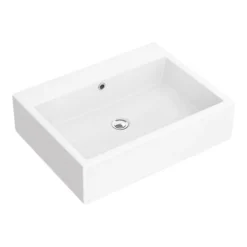 Kyoto Large Rectangular 600 X 460mm 0TH Wall Hung Basin -Shower Essence ves1320th d2