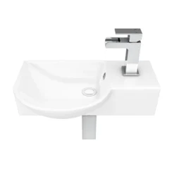 Valencia Wall Hung Basin (400mm Wide - Gloss White) -Shower Essence vgw4 d2
