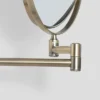 Venice Antique Brass 5x Magnifying Cosmetic Mirror With Curved Wall Plate -Shower Essence vncmcuab d2