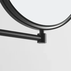 Venice Matt Black 5x Magnifying Cosmetic Mirror With Round Wall Plate 10 Venice Matt Black 5x Magnifying Cosmetic Mirror With Round Wall Plate -Shower Essence vncmrnmb d2