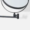 Venice Matt Black 5x Magnifying Cosmetic Mirror With Square Wall Plate -Shower Essence vncmsqmb d1