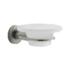 Venice Brushed Nickel Glass Soap Dish & Holder 1 Venice Brushed Nickel Glass Soap Dish & Holder -Shower Essence vnica02 l