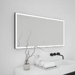 Venice Black 1000 X 700mm LED Illuminated Mirror With Demister Pad 7 Venice Black 1000 X 700mm LED Illuminated Mirror With Demister Pad -Shower Essence vnledbla d1