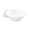 Venice White Glass Soap Dish & Holder -Shower Essence vwhia02 l