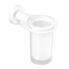 Venice White Glass Tumbler & Holder