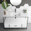 Venice 1200 Black Frame Basin Washstand Incl. Solid Stone Basin -Shower Essence vws12detail1