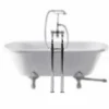 Burlington Gold Freestanding Bath Standpipes With Support Bar -Shower Essence w7gold d1
