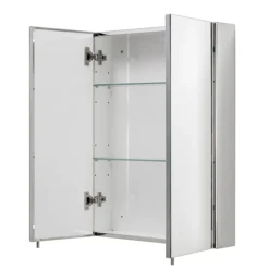 Croydex Anton Double Door Stainless Steel Mirrored Bathroom Cabinet