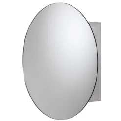 Croydex Severn Circular Door Mirror Cabinet - Stainless Steel -Shower Essence wc836005ai3