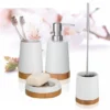 Wenko Bamboo Ceramic Bathroom Accessories Set -Shower Essence wenkobamboosetd