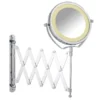 Wenko - Brolo LED Telescopic Wall Mirror - 3x Magnification - Chrome -Shower Essence wenkobrololedtelescopicwallmountedcosmeticshavingmirrorchrome3656380100l