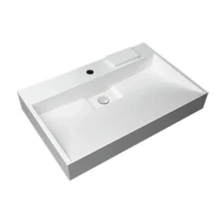 Arezzo 500mm Wall Mounted / Countertop Stone Resin Basin With Hidden Waste Cover -Shower Essence wmc5pmb d2