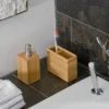 Wooden Toothbrush Holder Bamboo 2 Wooden Toothbrush Holder Bamboo -Shower Essence wthbb d5