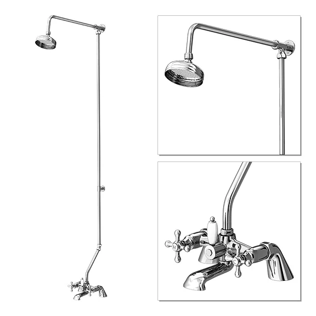 Victoria Bath Shower Mixer With Rigid Riser Kit & 5" Shower Head - Chrome 3 Victoria Bath Shower Mixer With Rigid Riser Kit & 5" Shower Head - Chrome
