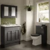York Traditional Dark Grey 2 Door Mirror Cabinet (800 X 162mm) -Shower Essence yrk8md d1
