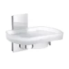Smedbo Pool Holder With Frosted Glass Soap Dish - Polished Chrome -Shower Essence zk342 l